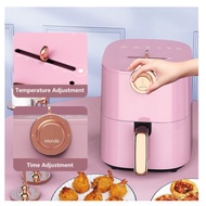 {Spot}{24 hours delivery}Monda Air Fryer pink 4.8 5.5L 8LOil Free 巴 Single Pod Non Stick Timer Kitchen Healthy Pink Air