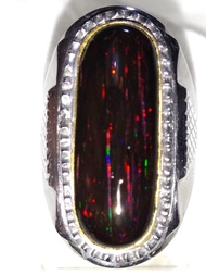 Cincin black opal full jarong ruyung