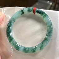 冰種翡翠天然翡翠玉鐲 A玉手鐲 玉鈪 • 冰種飄花翡翠圓鐲