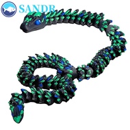 SANDR 3D Printed Snake, Simulated Eye Snake Baby 3D Printed Diceratops Snake, Sparkling Flexible Pos