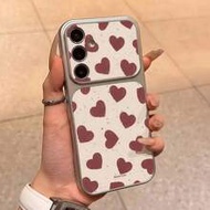 เคสโทรศัพท์ TPU ลายหัวใจสีแดงพ่นสีสร้างสรรค์ คลุมเต็มตัว รองรับ Galaxy S26 S25 S24 Ultra S24 Plus S2