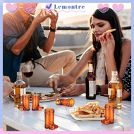 LEMONTRE 10Pcs Mini Cowboy Boot Glasses, 1 Oz Plastic Western Cowboy Glasses, Creative Transparent S