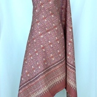 Silk Sarong 6-Shuttle Natural Color Eggplant Pattern Red Brown Select Size Code 4L1-ST-051343