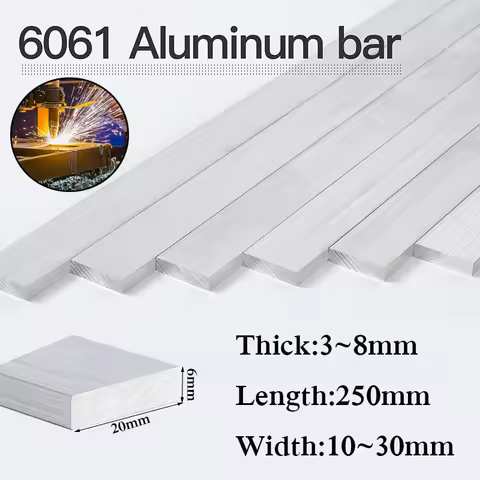 6061 Aluminium Flat Bar Plate Strip Aluminum Alloy Metal Sheet CNC Block Solids Mill Stock