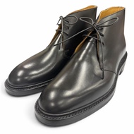 สินค้าใหม่ไม่ผ่านการใช้งาน▼Crockett&Jones CHEPSTOW รองเท้าบูทหนังลูกวัวแบบผูกเชือก หัวมน สีดำ ไซส์ 6
