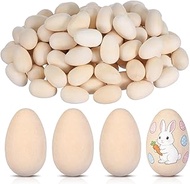Easter Mini Wooden Egg: 100PCs Unfinished Eggs to Paint - 0.71Inches(1.8cm) for DIY Craft Supplies V