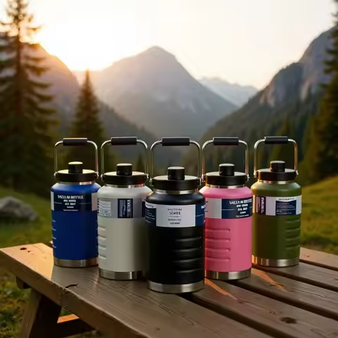 1 Large 2000ml Sports Water Bottle, 2000ml Outdoor Portable Bottle, Large-Mouth Ice Bucket, Cold Wat