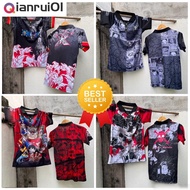 (Qianrui01) 2023 Retro Collar One Piece Luffy (kain jersey) JERSEY COLLAR ANIME Baju Raya Tshirt Lel