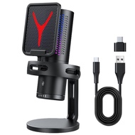 ไมโครโฟน Cross-border Hot Condenser Gaming RGB คอมพิวเตอร์โทรศัพท์มือถือไมโครโฟน Touch Key GM7 Simpl