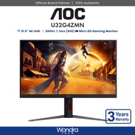 AOC U32G4ZMN | 31.5" 4K UHD | VA | 240Hz | 1ms (GtG) | HDR1000 | Mini LED Gaming Monitor
