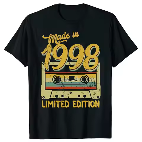 Made in 1998 Limited Edition Birthday Gift 26 Years Old Tee Tops Round Neck Short-Sleeve Fashion Tsh