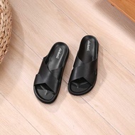 Sharkwin Sandal Teplek Wanita Korea PU Casual Classic Anti-Slip Strap Outdoor Sepatu Slip on Slop Ce