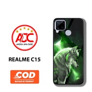 REALME C15 Case [ WOLF ] Realme C15 Casing Hardcase Softcase Glossy 2D