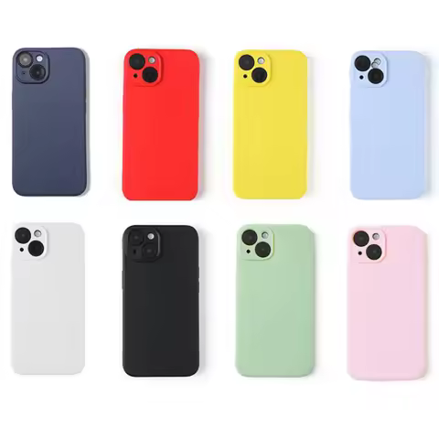 Luxury Liquid Silicone Phone Case for iphone 13 mini 14 15 Pro Max 15 Plus Candy Color Soft Back Cov