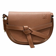 LOEWE 羅威 Mini Gate Dual Bag 皮革 斜背包 金棕色