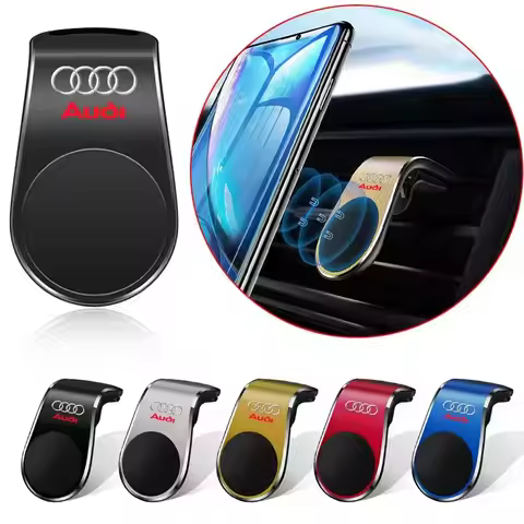Car Phone Holder Emblems Magnet Phone Stand Car Accessories For Audi A4 A3 A5 A6 A7 A8 Q3 Q5 Q7 Q8 B