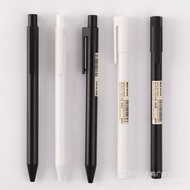 Hot Sale Japan MUJI MUJI Press Gel Pen Frosted Pen Holder Pull Cap Fountain Pen New Style Black White Rod 0.5 Students