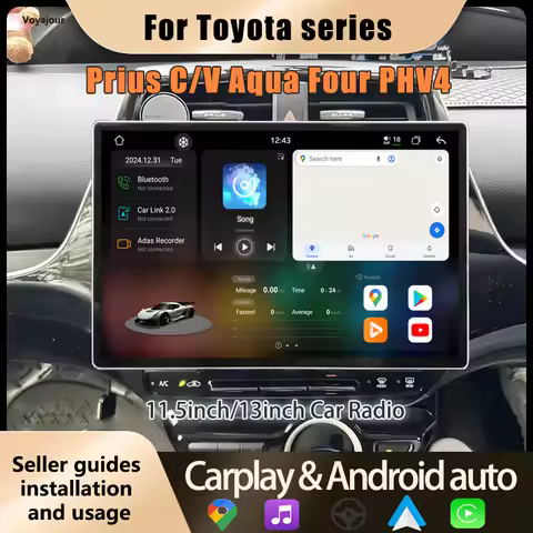 For Toyota Prius C/V Rumion Aqua Modify Wireless Carplay Car Multimedia Player Android Auto Touch Sc