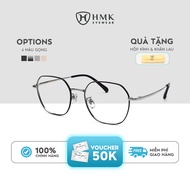 HMK Eyewear Eyeglass Frames Polygonal Shape Titanium Plated Metal Unisex Trendy Fashion - KL5504