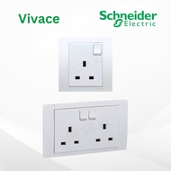 Schneider Vivace KB15_WE_G11 KB25_WE_G11 1 Gang 2 Gang Switched Socket White