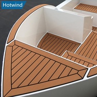 HW 58x2400x5mm Self-Adhesive EVA Foam Boat Marine Decking Sheet Flooring Faux Teak Striped Yacht Mat Decking Boat EVA Foam Floor Mat A2H5