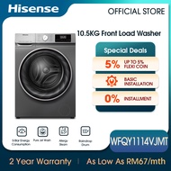 [FREE Installation] Hisense 5 STAR Front Load Washing Machine 洗衣机 (10.5kg) Grey - WFQY1114VJMT