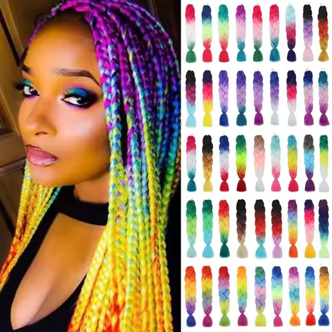 Alororo Ombre Braiding Hair Synthetic Hair Braids 24 Inches Afro Pink Jumbo Braid Hair Extension for