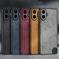 For CMF Phone 1 Case Luxury PU Leather Phone Case For Nothing CMF Phone 1 Back Cover Matte Silicone 