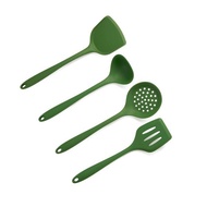 [ Local Ready Stocks ] iGozo 4pcs Silicon Turner Senduk Sudip Cookware Kitchen Masak Perkakas Dapur Hijau Green Set