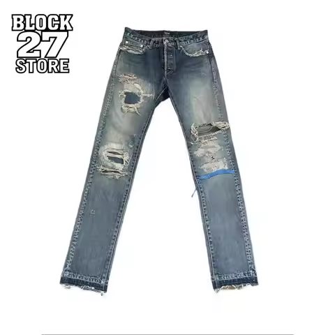 Brand New Undercover Washed Thunderbolt Fit Straight PANT Jeans Cotton Denim Pants Comfort Casual Je