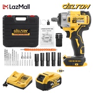 DELTON 2in1 บล็อกแบต & สว่าน 199V มอเตอร์ BRUSHLESS ไร้แปรงถ่าน พร้อมแบตเตอรี่ Li-ion 2 ก้อน Brushle