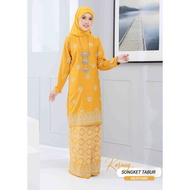 Habibi Boutique | Kurung Songket Tabur Printed | Kurung Moden | Mustard