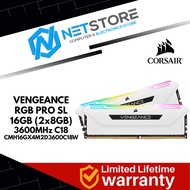CORSAIR VENGEANCE RGB PRO SL 16GB (2x8GB) 3600MHz C18 MEMORY RAM (WHITE) - CMH16GX4M2D3600C18W