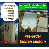Paper bag molds around 17.5 x 11 x 30cm and custom