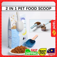 2 IN 1 Pet Food Scoop w/Clip Canned Food Spoon Cat Dry Food Spoon Grain Shovel Dog Scooper Sudu JADEL