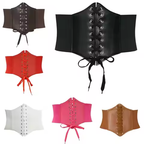 Wide Corset Waist Belt Elastic Design Slimming Waistband Strap Decorative External Wear Waist Strap 