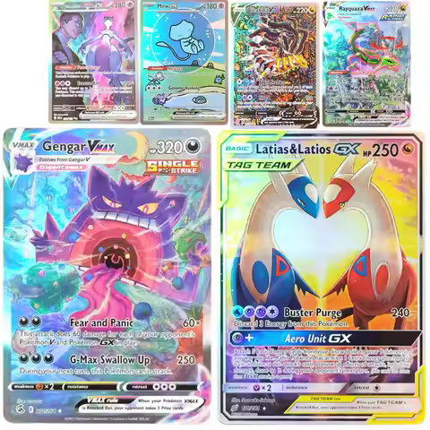 PTCG Foil Proxy English Gengari Rayquaza Vmax Giratian Lugia V Mew Latias Latios EX Collectibles Tra