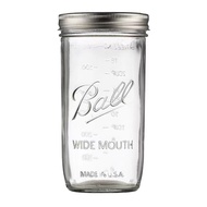 🔥พร้อมส่ง🔥ลูกปากกว้าง 24 ออนโหลแก้วmason jar Ball Mason 710ml American Mason Jar แก้ว Jar ปิดผนึกโปร่งใส Scale Jar Overnight Oatmeal Cup Milkshake Drink