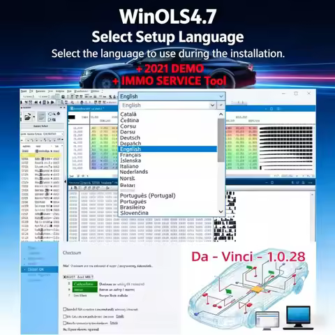 Davinci 1.0.28 Software+WinOLS 4.7 repair diagnostics activate infinite usage Work on WIN7/10/11pro/