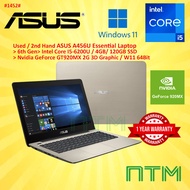 #1452  Used Asus A456U 6th Gen Laptop Intel Core i5-6200U 4GB 120GB SSD Nvidia Geforece GT920MX 2G 3