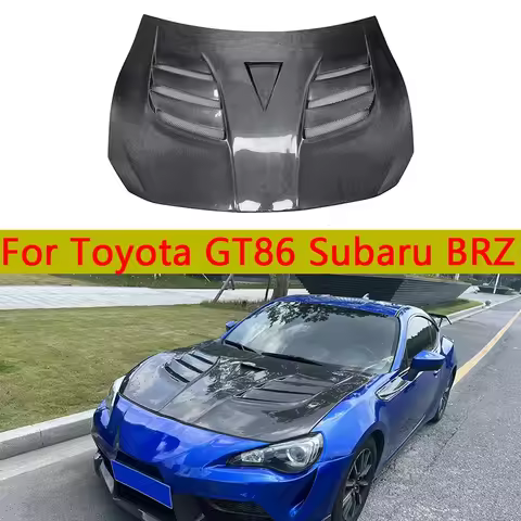 For Toyota GT86 Subaru BRZ Carbon Fiber Hood Engine Cover Car Headliner Cutout Cooling Front Cover C