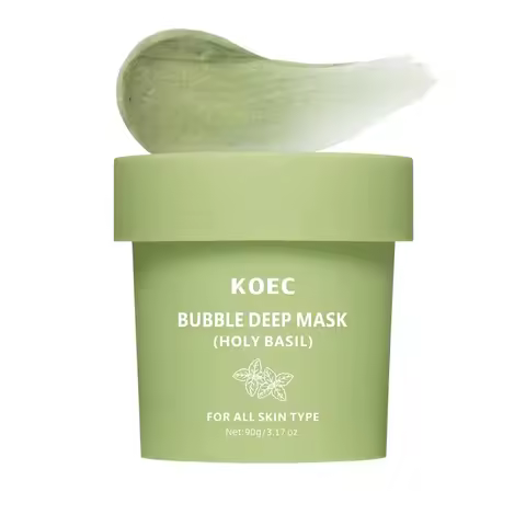 Holy Basil & Soothing Complex Bubble Clay Mask - Smoothing Purifying Oxygen Mask, Nourishing & Mild 