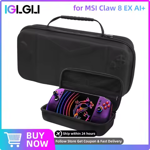 Carrying Case for MSI Claw 8 EX AI+ EVA Portable Storage Bag for MSI Claw EX 8 AI+ Waterproof Shockp