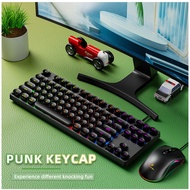 DARK ALIEN DK100 Punk Keys 87 Keys Wired Gaming Keyboard Led Light Membrane Switch Keyboard 有线键盘