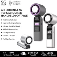 Mini Portable Fan Rechargeable Cooling Handheld Fan 100 Gear Strong Wind Digital Display Turbo Fan W