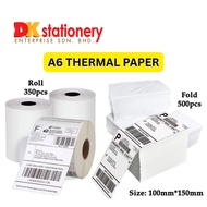 Airway Bill Thermal Sticker A6 Paper Roll (350'S) /  Stack (500'S)