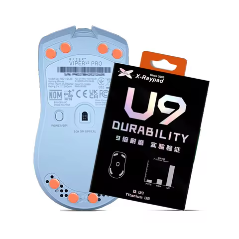 X-Raypad Titanium U9 Ultra Universal Dot Premium Gaming Mouse Skates — Durable. Quiet. Control