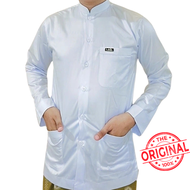 Baju koko Saudi Polyester Import lengan panjang Haibah putih polos full kancing / Baju Pria Muslim Elit, Mewah, Berkelas dan Berkualitas Alghin Exclusive 22
