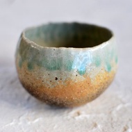 藍綠白沙灘清酒杯 日本茶杯 窯變三級