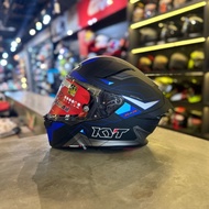 KYT R2R PRO LED MATT BLACK/BLUE ECE22.06 FULL FACE HELMET